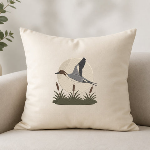 Flying Pintail Duck Embroidery Design – Duck Hunting Machine Embroidery File, Waterfowl Bird Cattails Nature Design Embroidery/Applique DESIGNS PatternFeed8 
