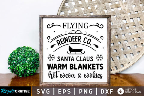 Flying reindeer co santa claus warm blankets hot SVG Design SVG Regulrcrative 