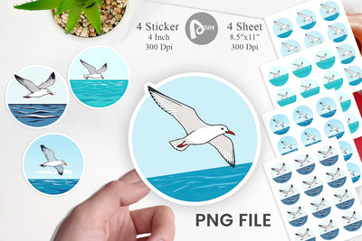 Flying Seagull Sticker Sublimation artnoy 