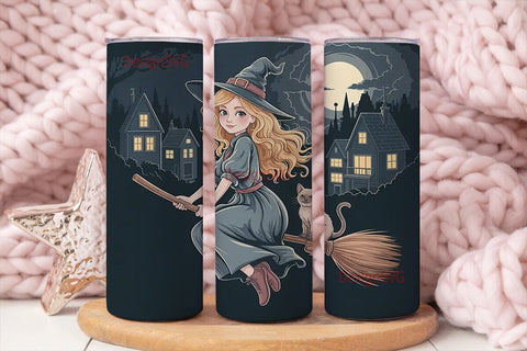 Flying Witch 20oz Tumbler Wrap Sublimation DesignSVG 