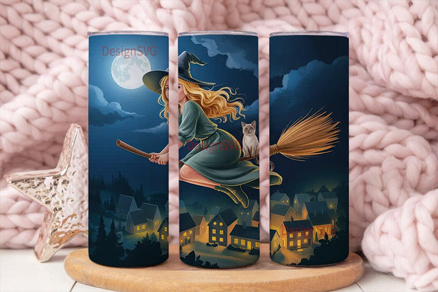 Flying Witch 20oz Tumbler Wrap Sublimation DesignSVG 