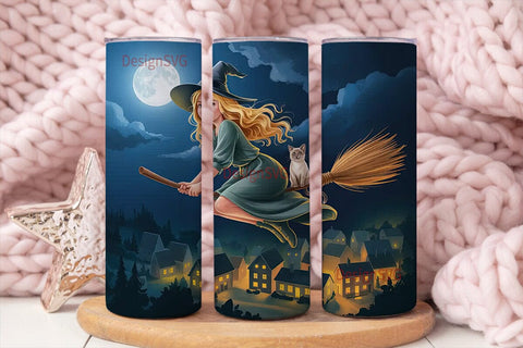 Flying Witch 20oz Tumbler Wrap Sublimation DesignSVG 