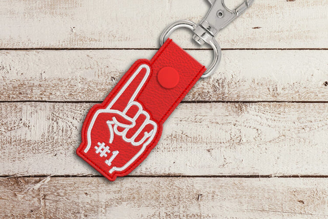 Foam Finger #1 ITH Key Fob Applique Embroidery Embroidery/Applique DESIGNS Designed by Geeks 