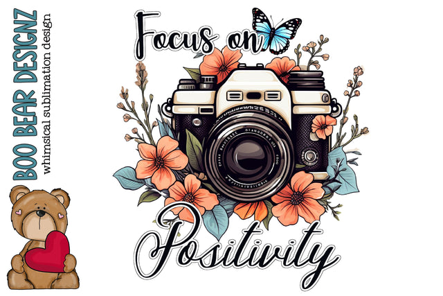 Focus On Positivity Sublimation Clipart Sublimation Boo Bear Designz 