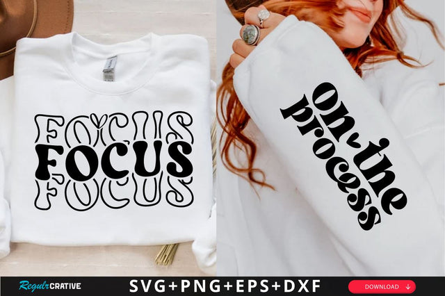 Focus Sleeve SVG Design, Inspirational sleeve SVG, Motivational Sleeve SVG Design, Positive Sleeve SVG SVG Regulrcrative 