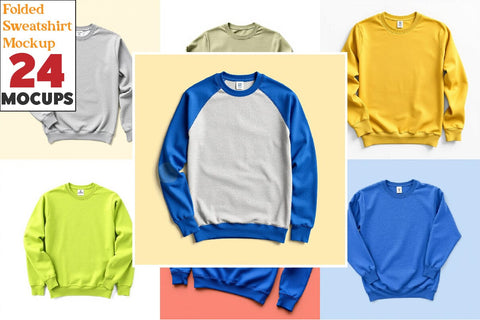 Folded Sweatshirt Mockup Bundle Mock Up Photo Creativeart88 