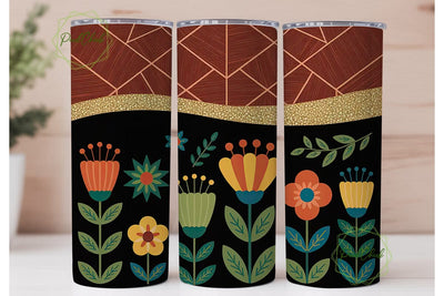 Folk Art Floral 20oz Tumbler Wrap Sublimation PixelChick 