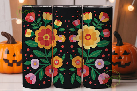 Folk Art Floral 20oz Tumbler Wrap Sublimation PixelChick 