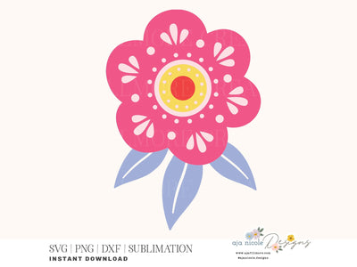 Folk Art Flower Cluster Craft File SVG Aja Nicole Designs 