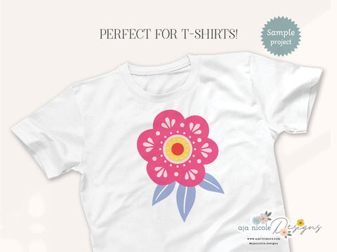 Folk Art Flower Cluster Craft File SVG Aja Nicole Designs 