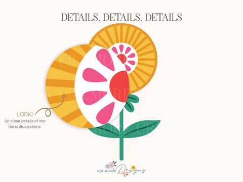 Folk Art Flower Craft File SVG Aja Nicole Designs 