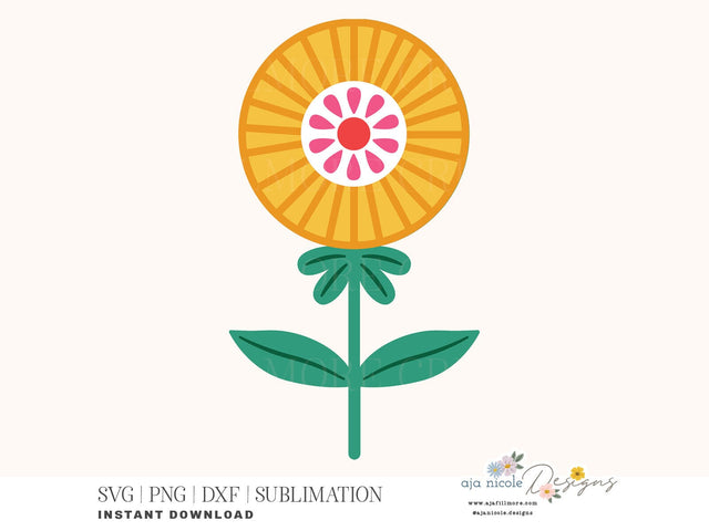 Folk Art Flower Craft File SVG Aja Nicole Designs 