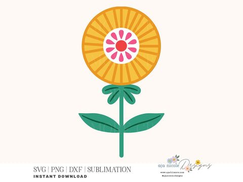 Folk Art Flower Craft File SVG Aja Nicole Designs 