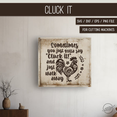 Folk art rooster with funny quote, SVG file SVG Boertiek 