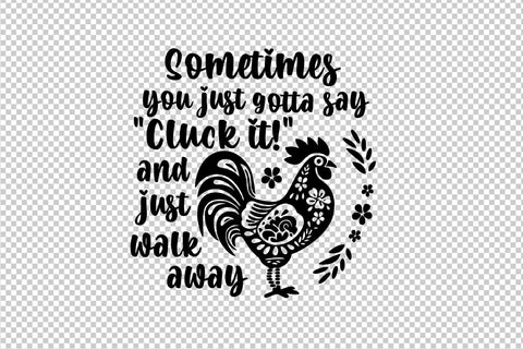 Folk art rooster with funny quote, SVG file SVG Boertiek 
