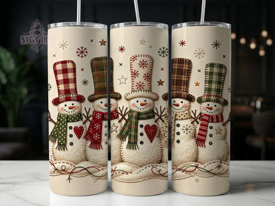 Folk Art Snowmen 20oz Tumbler, Folk Art Snowmen, Snowmen Tumbler, Folk Art Tumbler, Christmas Snowmen, Snowman Tumbler, Snowmen PNG, Folk Art PNG Sublimation SvggirlplusArt 
