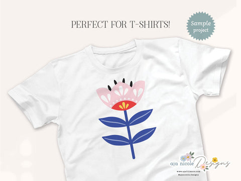 Folk Art Tulip Flower Craft File SVG Aja Nicole Designs 