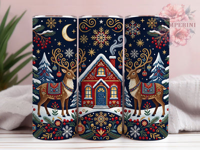 Folk Christmas Reindeer 20oz Tumbler, Folk Christmas, Christmas Reindeer, Folk Reindeer PNG, Reindeer Tumbler PNG, Folk Xmas Reindeer, 20oz Tumbler Wrap, Christmas Folk Art Sublimation Li Zamperini 