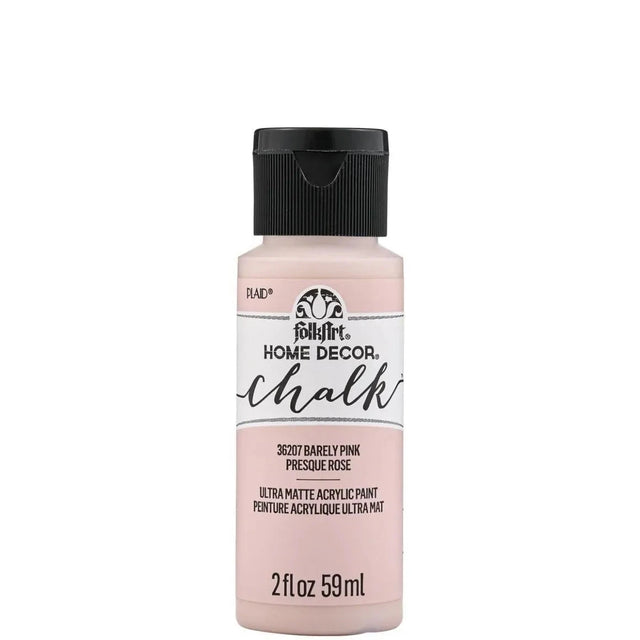 FolkArt Chalk Acrylic Paint - Barely Pink (2 oz Bottle) Physical DIY Craft Warehouse 