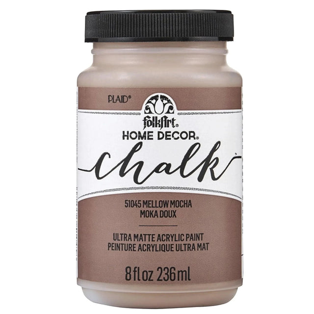 FolkArt Chalk Acrylic Paint - Mellow Mocha (8 oz Bottle) Physical DIY Craft Warehouse 