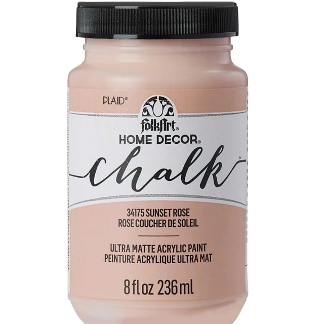 FolkArt Chalk Acrylic Paint - Sunset Rose (8 oz Bottle) Physical DIY Craft Warehouse 