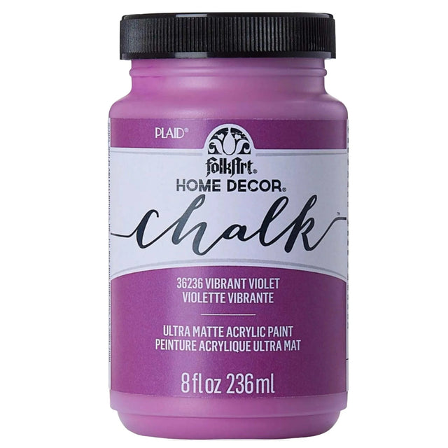 FolkArt Chalk Acrylic Paint - Vibrant Violet (8 oz Bottle) Physical DIY Craft Warehouse 