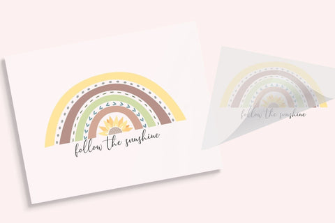 Follow The Sunshine Rainbow DTF Transfer Physical So Fontsy T-Shirt Iron-On Transfer Shop 6x6