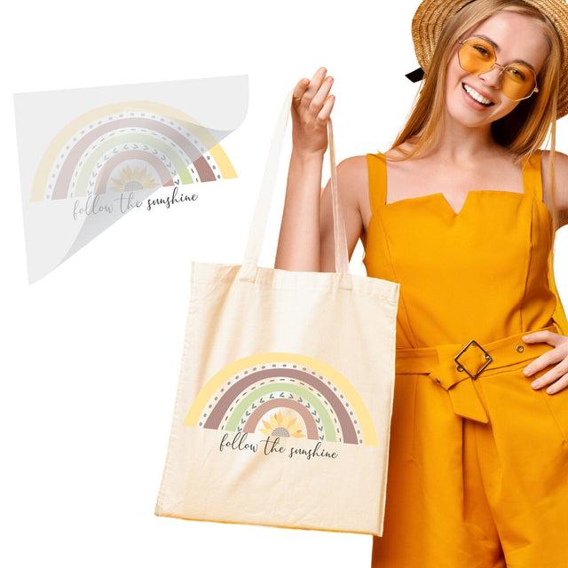 Follow The Sunshine Rainbow DTF Transfer Physical So Fontsy T-Shirt Iron-On Transfer Shop