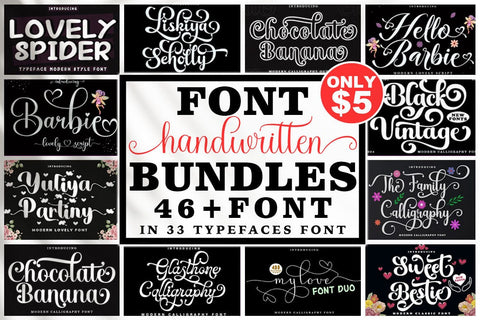 Font Handwritten Bundles Font muhammadzeky 