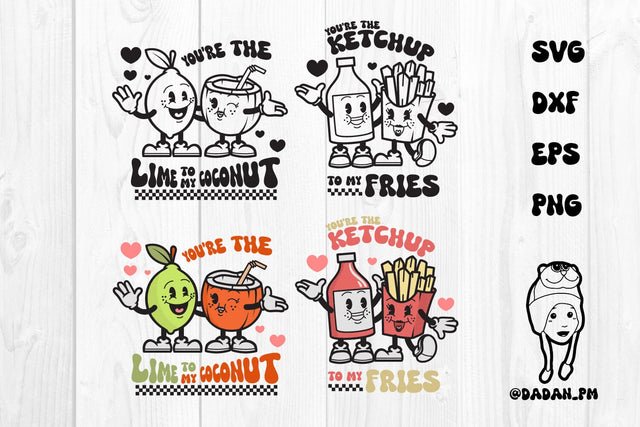 Food couple valentines svg,dxf, eps, png SVG dadan_pm 