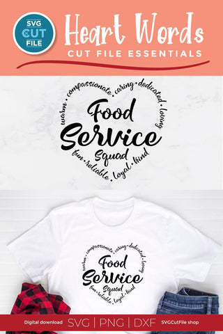 Food service squad svg with heart SVG SVG Cut File 