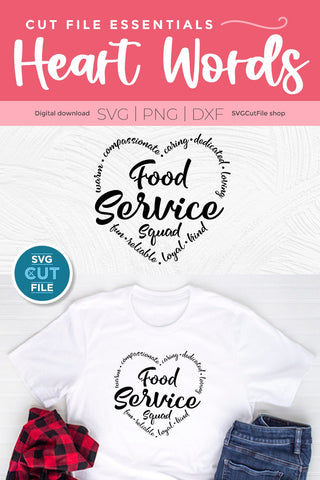 Food service squad svg with heart SVG SVG Cut File 