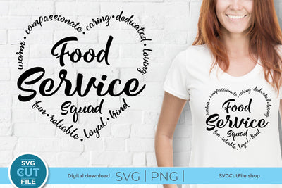 Food service squad svg with heart SVG SVG Cut File 