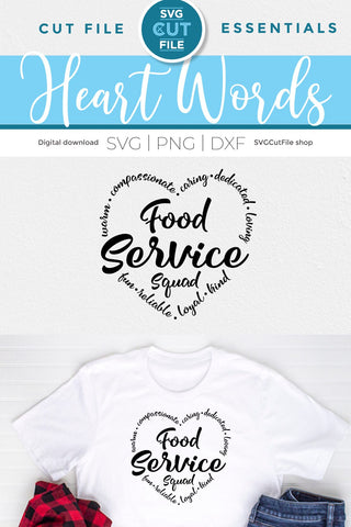 Food service squad svg with heart SVG SVG Cut File 