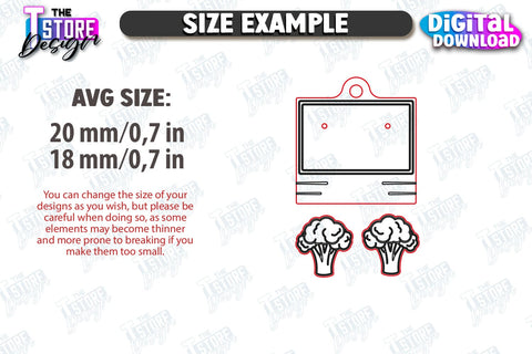 Food Stud Earrings Laser Cut Bundle | Shape of Vegetables | Jewelry | Accessories | CNC Files SVG The T Store Design 