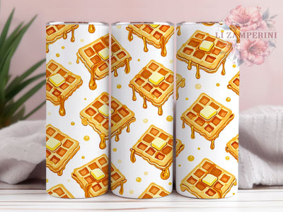Foodie Breakfast Waffle Tumbler Wrap, Cute Waffles, Breakfast Tumbler, Tumbler Wrap, Sublimation Design, Foodie Gift, Kitchen Decor, Food Lover Gift Sublimation Li Zamperini 