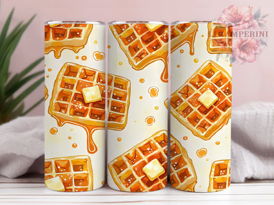 Foodie Breakfast Waffle Tumbler Wrap, Cute Waffles, Breakfast Tumbler, Tumbler Wrap, Sublimation Design, Foodie Gift, Kitchen Decor, Food Lover Gift Sublimation Li Zamperini 