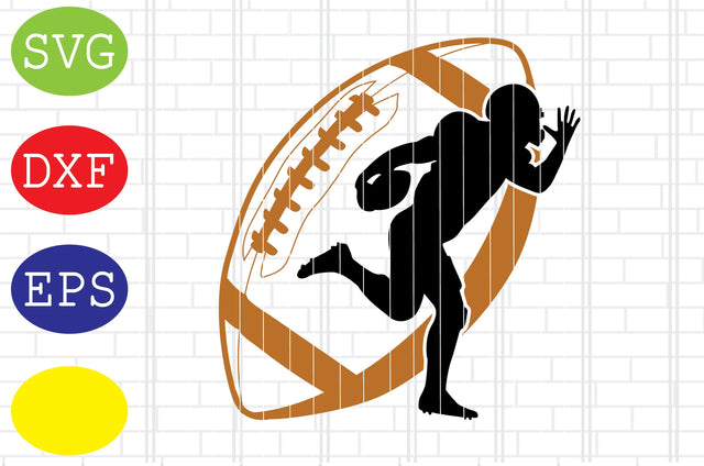 Football American Player 3 Svg, Football Silhouette, Football American Svg, Football Season Svg, Jpg, Eps, Dxf Files SVG DigitalSvgFiles 