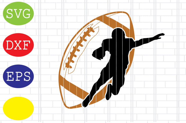 Football American Player 6 Svg, Football Silhouette, Football American Svg, Football Season Svg, Jpg, Eps, Dxf Files SVG DigitalSvgFiles 