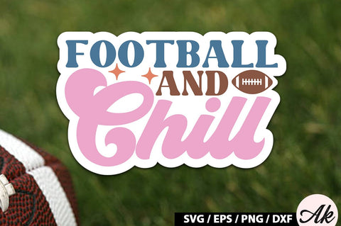 Football and chill Retro Stickers SVG akazaddesign 