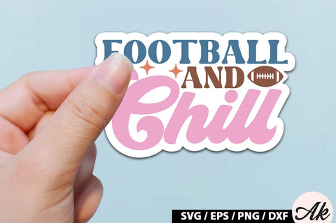 Football and chill Retro Stickers SVG akazaddesign 