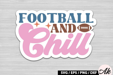 Football and chill Retro Stickers SVG akazaddesign 