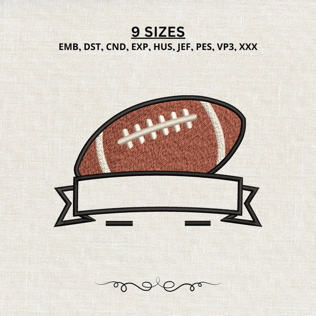 Football Banner Machine Embroidery Design – American Football Sports Embroidery File Embroidery/Applique DESIGNS PatternFeed8 