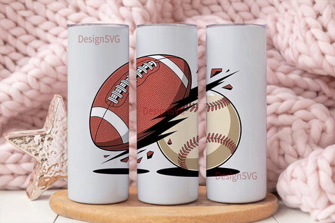 Football Baseball 20oz Tumbler Wrap Sublimation DesignSVG 