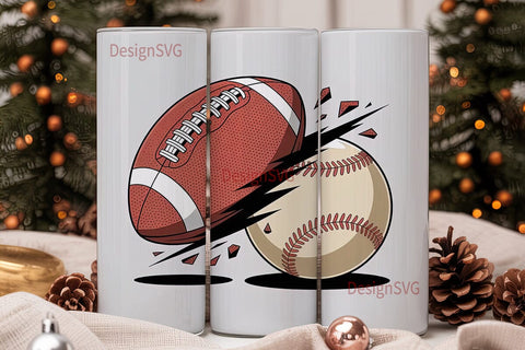 Football Baseball 20oz Tumbler Wrap Sublimation DesignSVG 