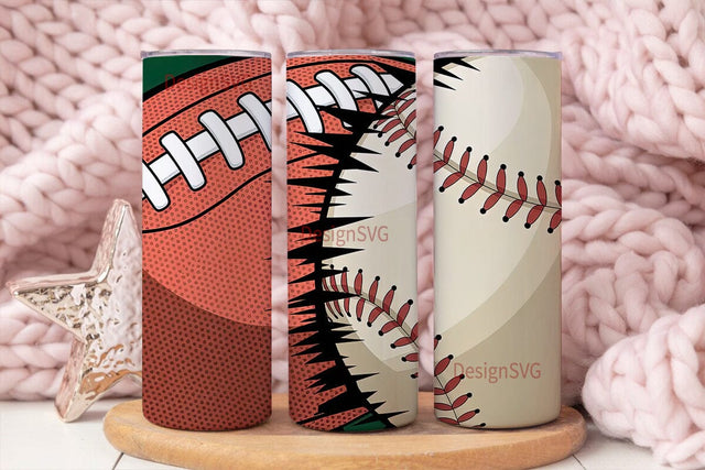 Football Baseball 20oz Tumbler Wrap Sublimation DesignSVG 