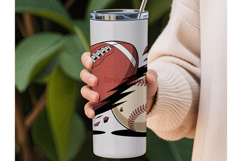 Football Baseball 20oz Tumbler Wrap Sublimation DesignSVG 