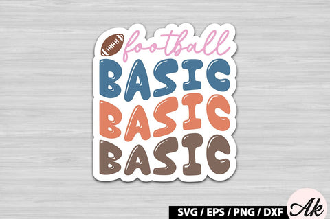 Football Basic Retro Stickers SVG akazaddesign 