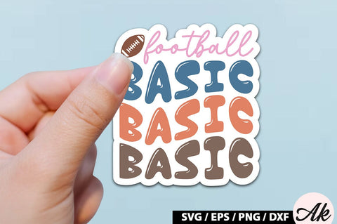 Football Basic Retro Stickers SVG akazaddesign 