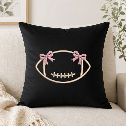 Football Bow Machine Embroidery Design – Coquette Football Outline with Pink Bows Embroidery File Embroidery/Applique DESIGNS PatternFeed8 